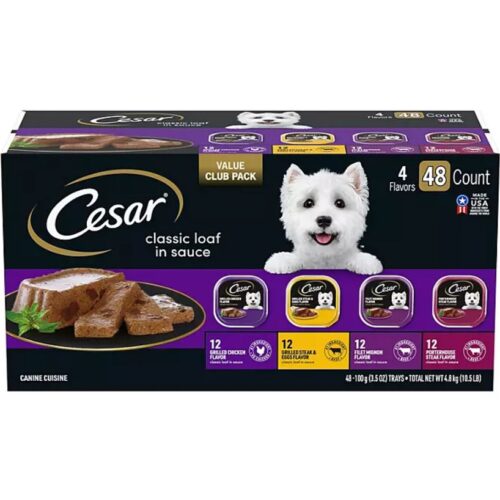 Cesar Variety Pack, Classic Loaf in Sauce Wet Dog Food, 3.5 oz., 48 ct.