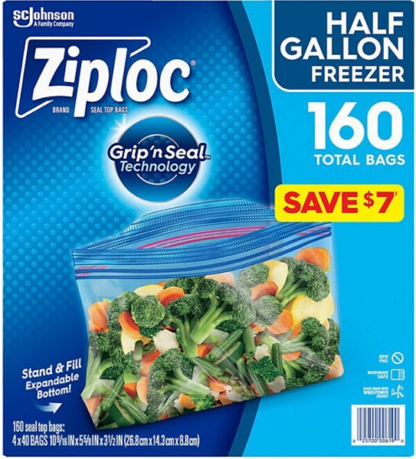 Ziploc Half Gallon Freezer Bags