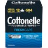 Cottonelle Freshcare Flushable Wipes, 12 ct., 504 wipes