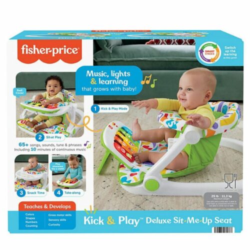 Fisher-Price Kick & Play Deluxe Sit-Me-Up Floor Seat with Piano Learning Toy & Snack Tray