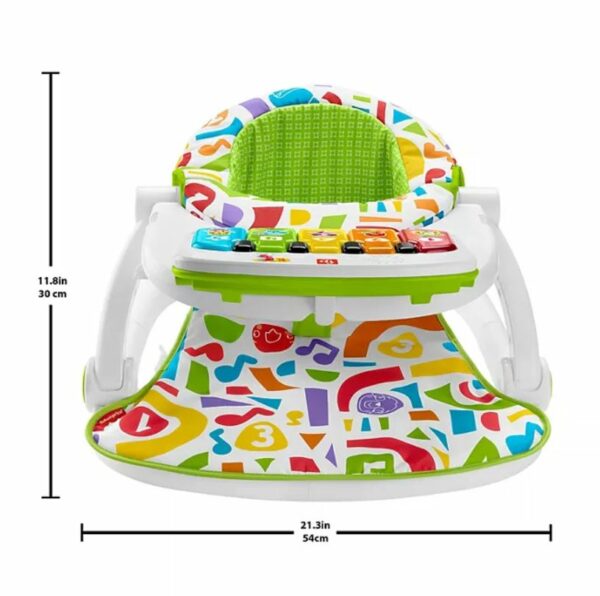 Fisher-Price Kick & Play Deluxe Sit-Me-Up Floor Seat with Piano Learning Toy & Snack Tray