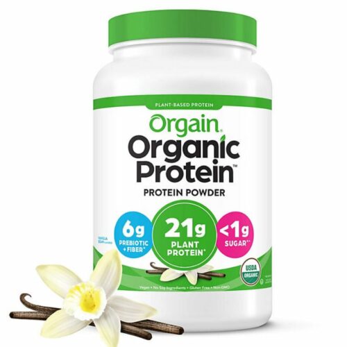 Orgain Organic 21g Plant-Based Protein Powder, Vanilla Bean 2.74 lbs.